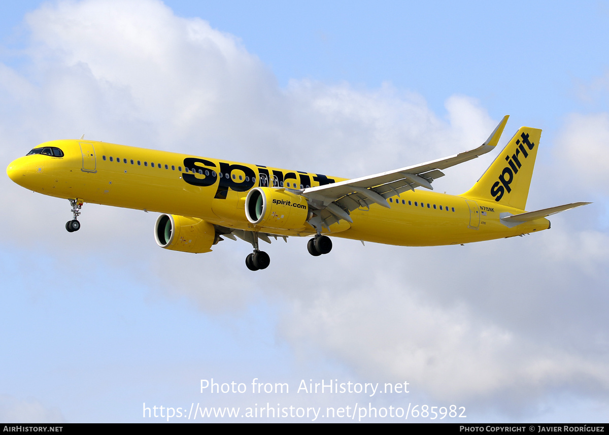 Aircraft Photo of N715NK | Airbus A321-271NX | Spirit Airlines | AirHistory.net #685982