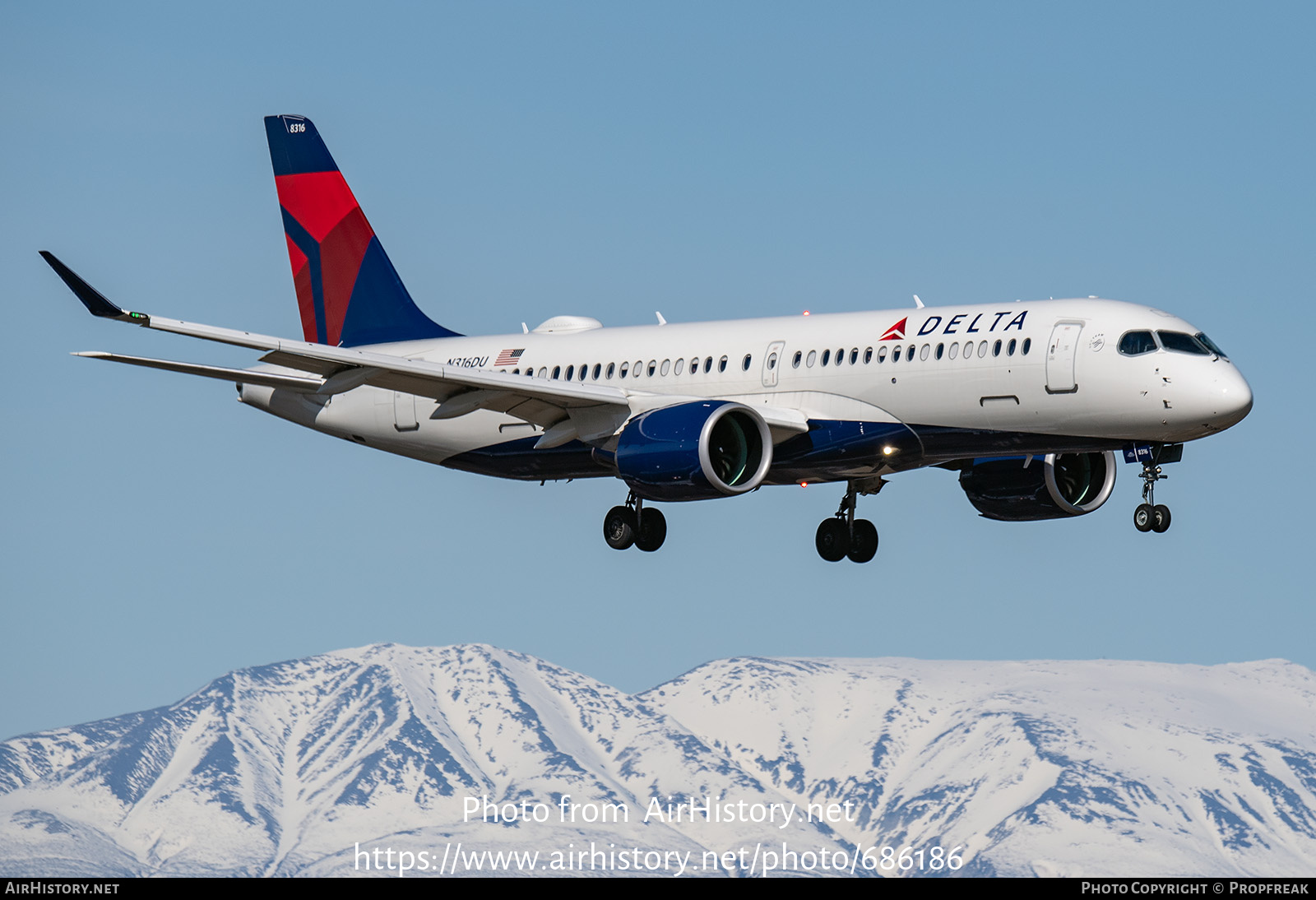 Aircraft Photo of N316DU | Airbus A220-300 (BD-500-1A11) | Delta Air Lines | AirHistory.net #686186