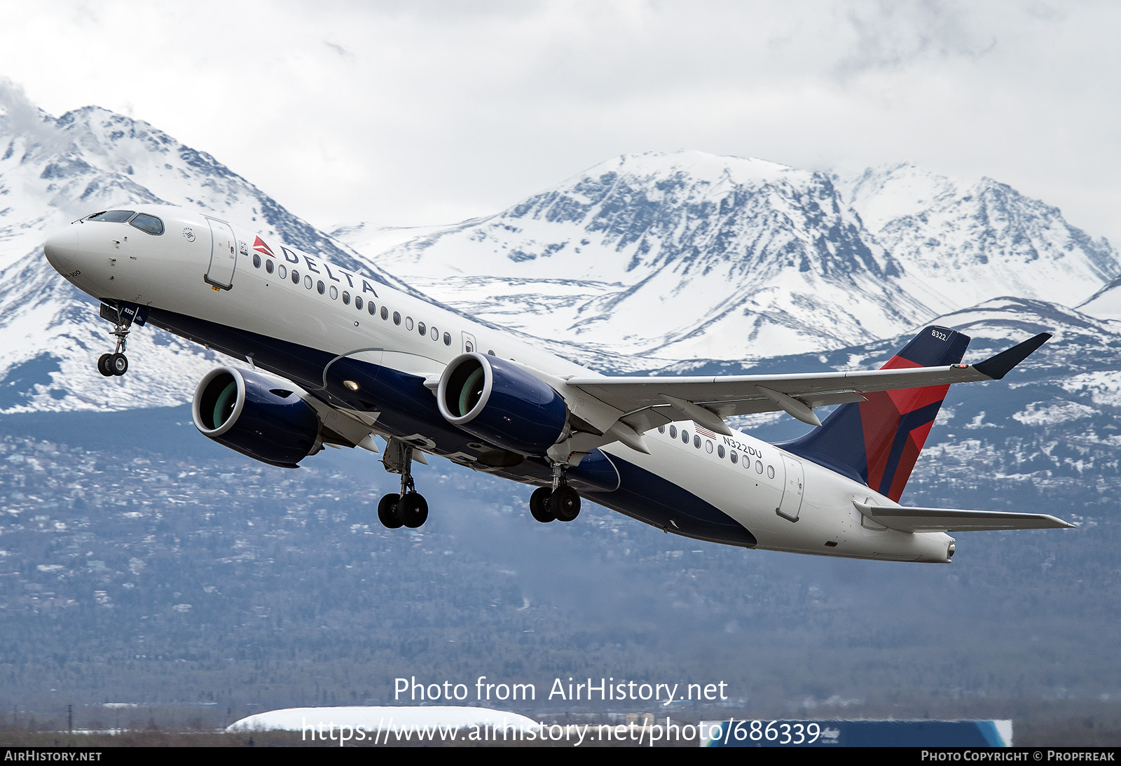 Aircraft Photo of N322DU | Airbus A220-300 (BD-500-1A11) | Delta Air Lines | AirHistory.net #686339