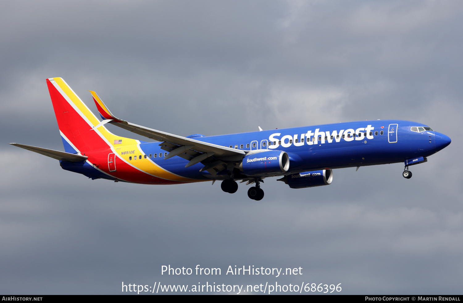 Aircraft Photo of N8510E | Boeing 737-8H4 | Southwest Airlines | AirHistory.net #686396