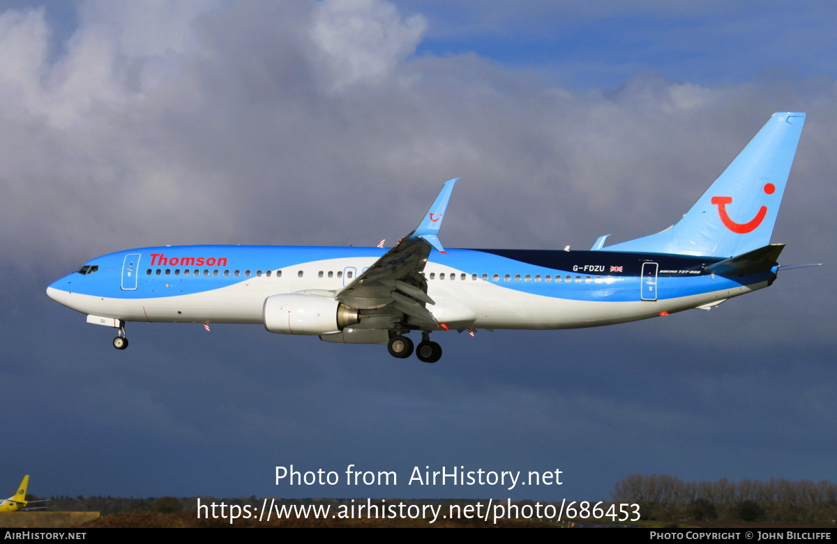 Aircraft Photo of G-FDZU | Boeing 737-8K5 | Thomson Airways | AirHistory.net #686453