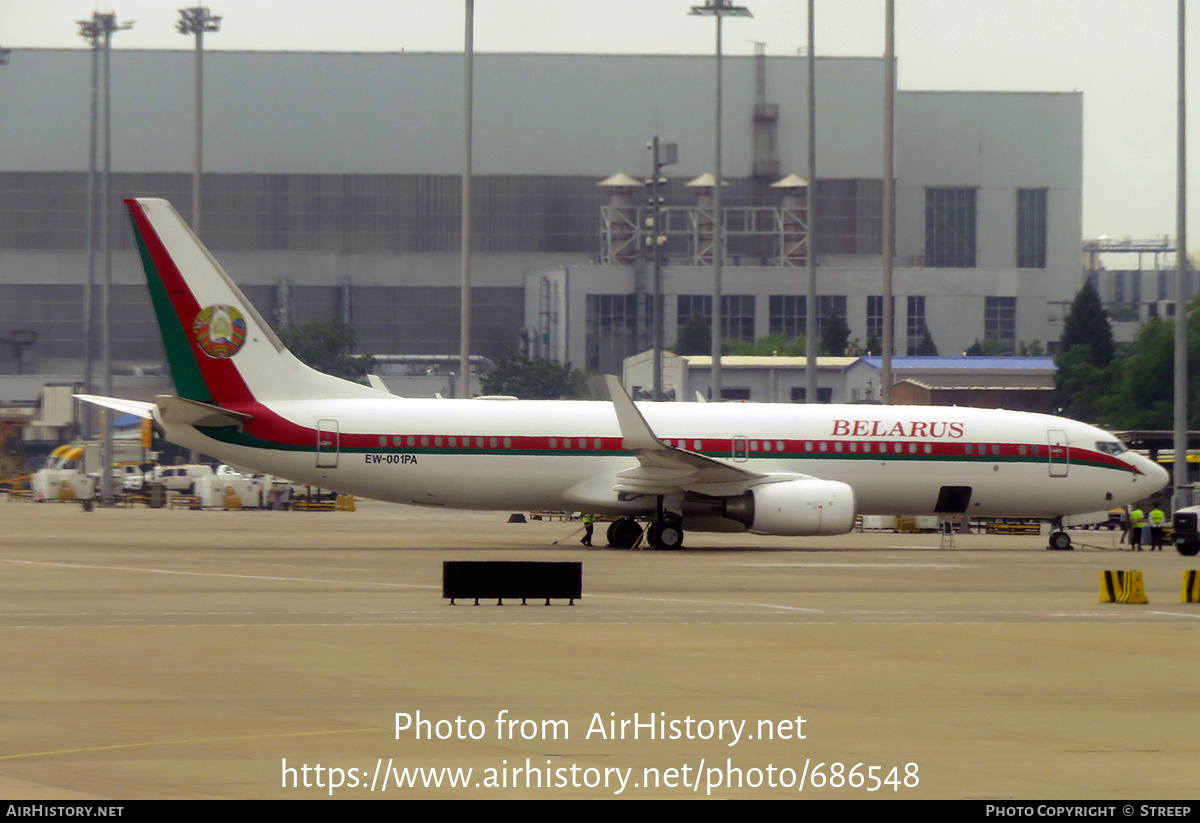 Aircraft Photo of EW-001PA | Boeing 737-8EV BBJ2 | Belarus Government | AirHistory.net #686548