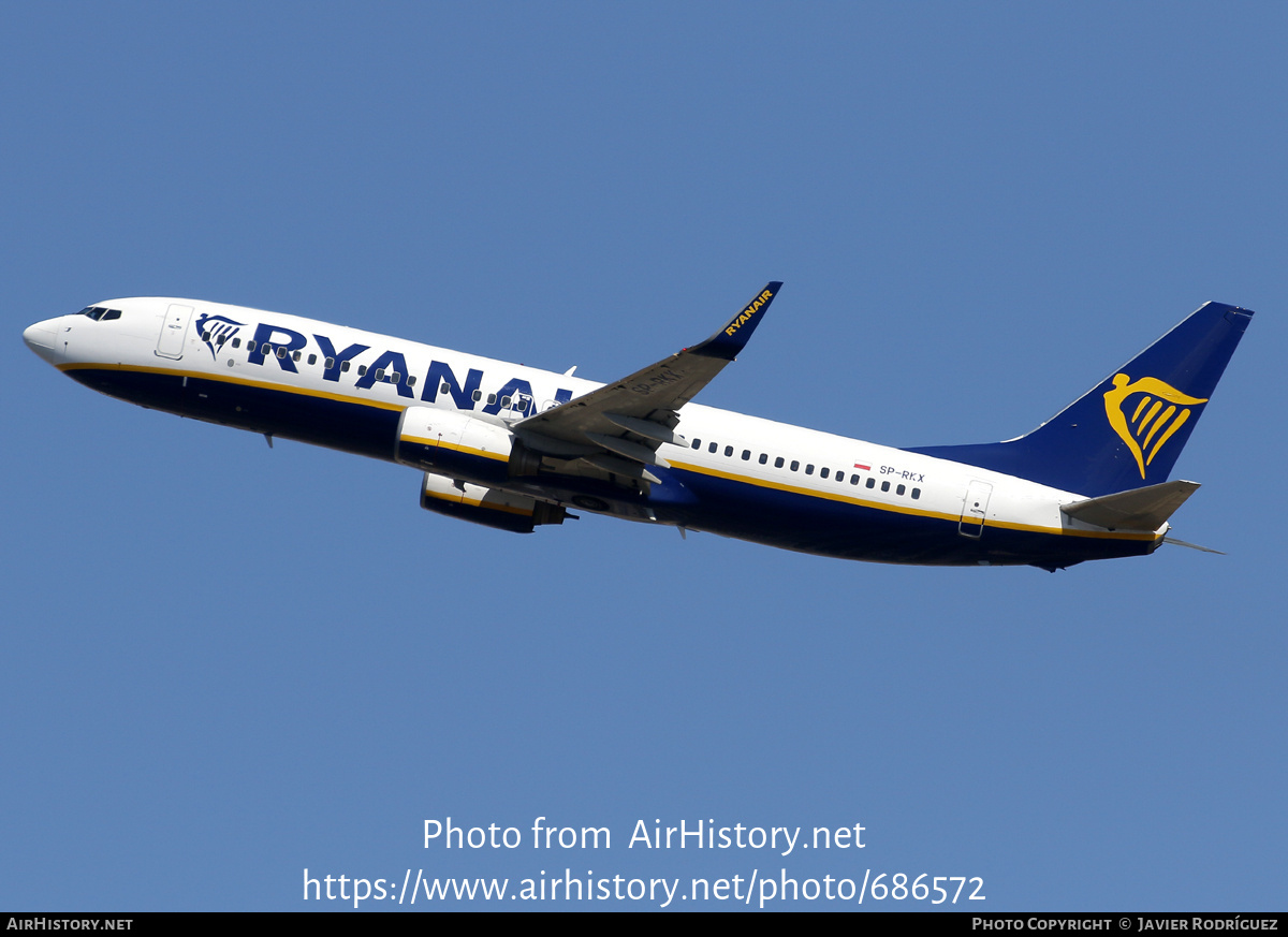 Aircraft Photo of SP-RKX | Boeing 737-8AS | Ryanair | AirHistory.net #686572