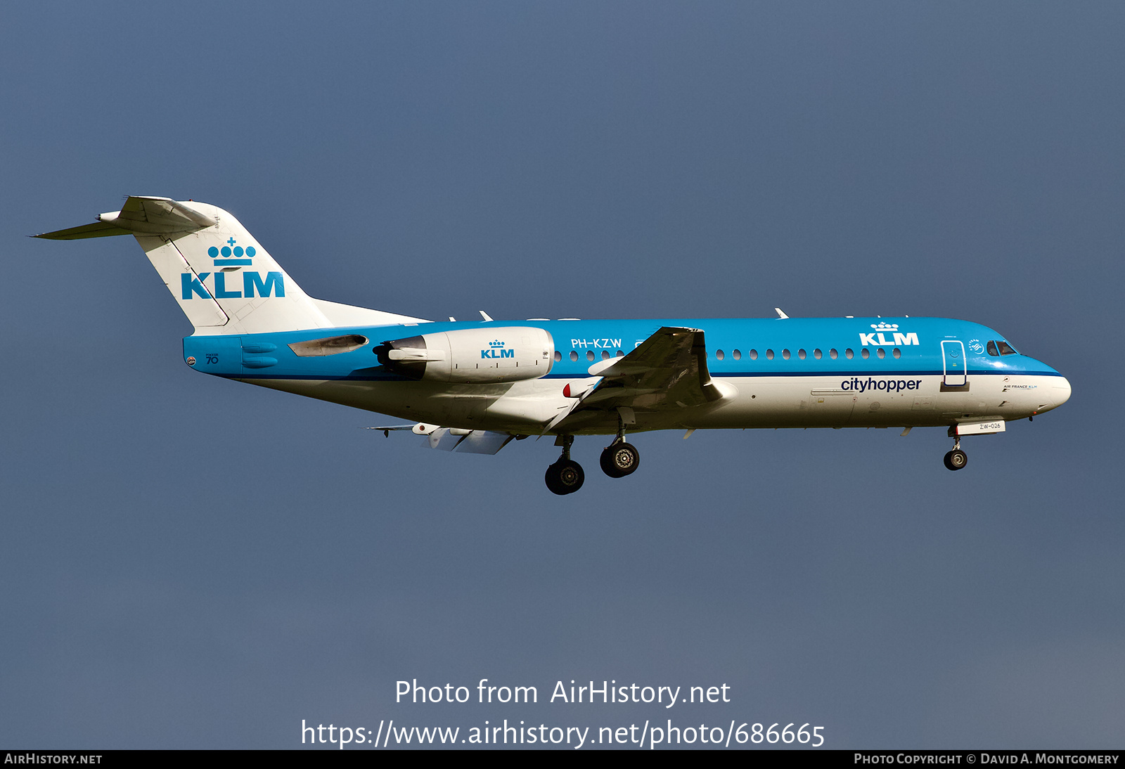 Aircraft Photo of PH-KZW | Fokker 70 (F28-0070) | KLM Cityhopper | AirHistory.net #686665