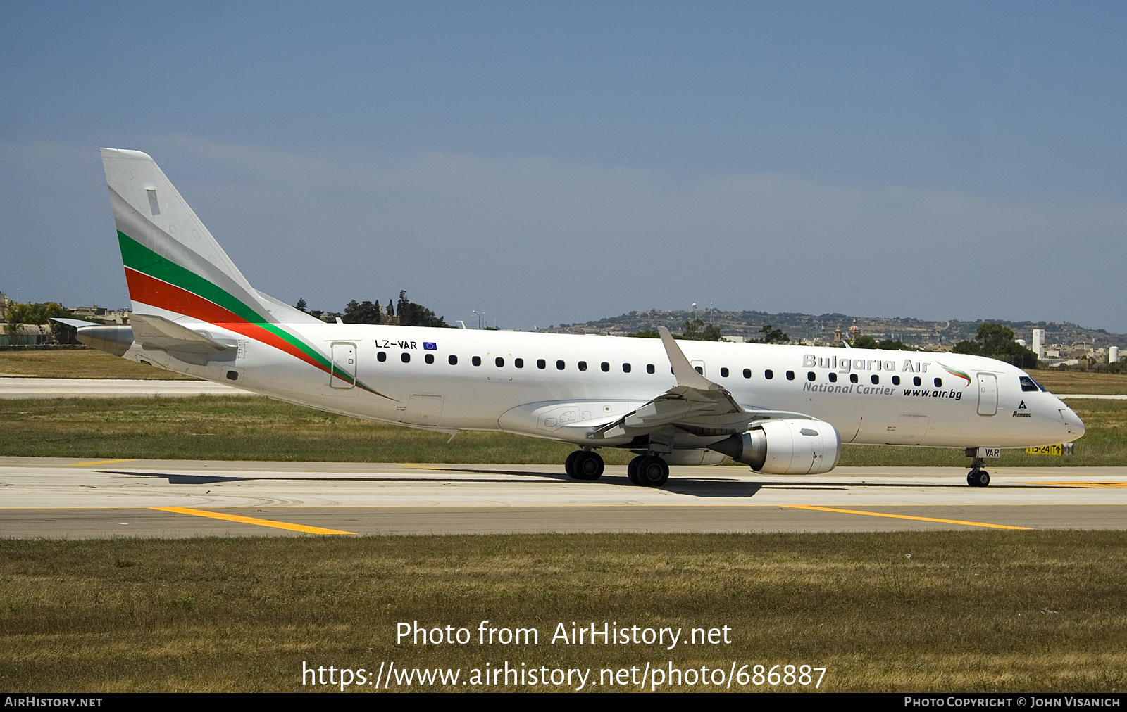 Aircraft Photo of LZ-VAR | Embraer 190STD (ERJ-190-100STD) | Bulgaria Air | AirHistory.net #686887