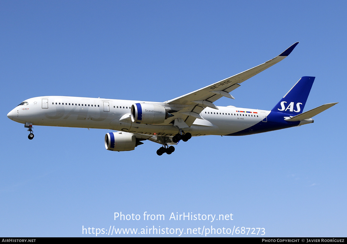 Aircraft Photo of SE-RSE | Airbus A350-941 | Scandinavian Airlines - SAS | AirHistory.net #687273