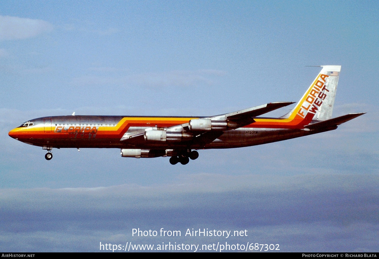 Aircraft Photo of N750FW | Boeing 707-324C | Florida West Airlines | AirHistory.net #687302