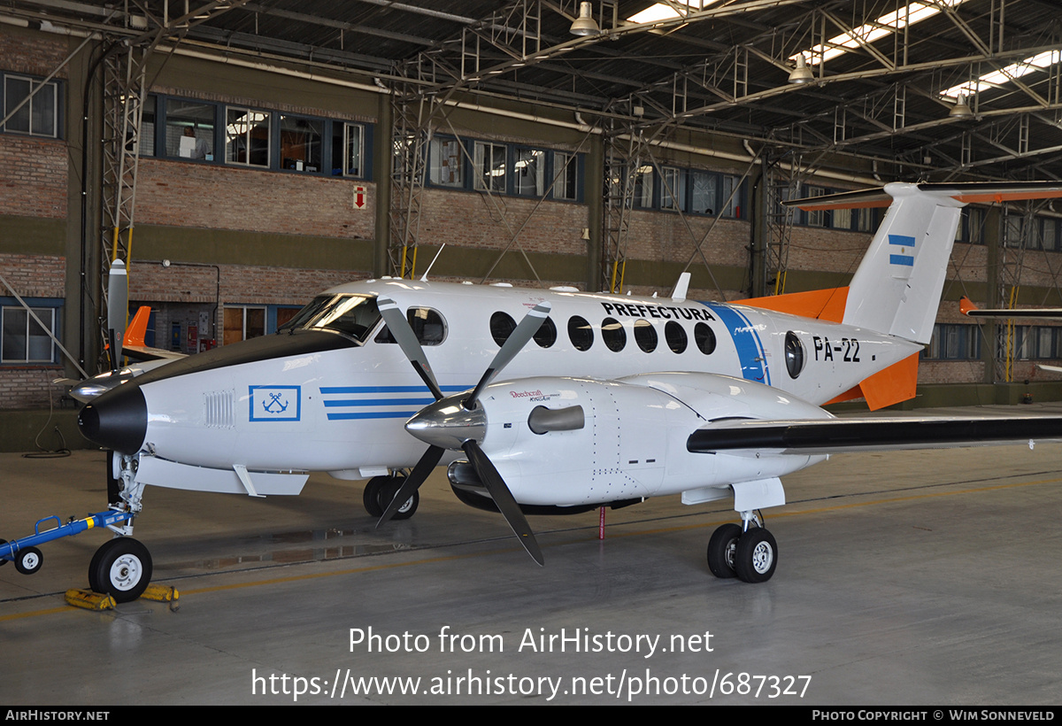 Aircraft Photo of PA-22 | Hawker Beechcraft 350ER King Air (B300) | Argentina - Coast Guard | AirHistory.net #687327