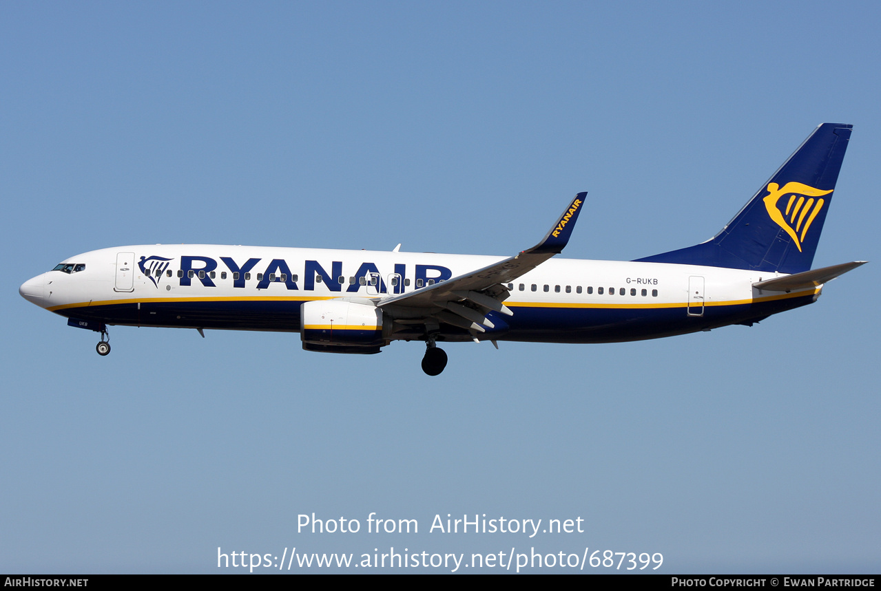 Aircraft Photo of G-RUKB | Boeing 737-8AS | Ryanair | AirHistory.net #687399