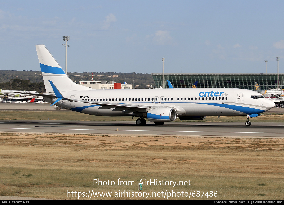 Aircraft Photo of SP-ESK | Boeing 737-8Q8 | Enter Air | AirHistory.net #687486