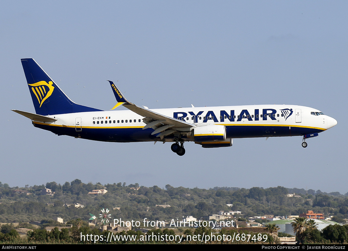 Aircraft Photo of EI-EKM | Boeing 737-8AS | Ryanair | AirHistory.net #687489