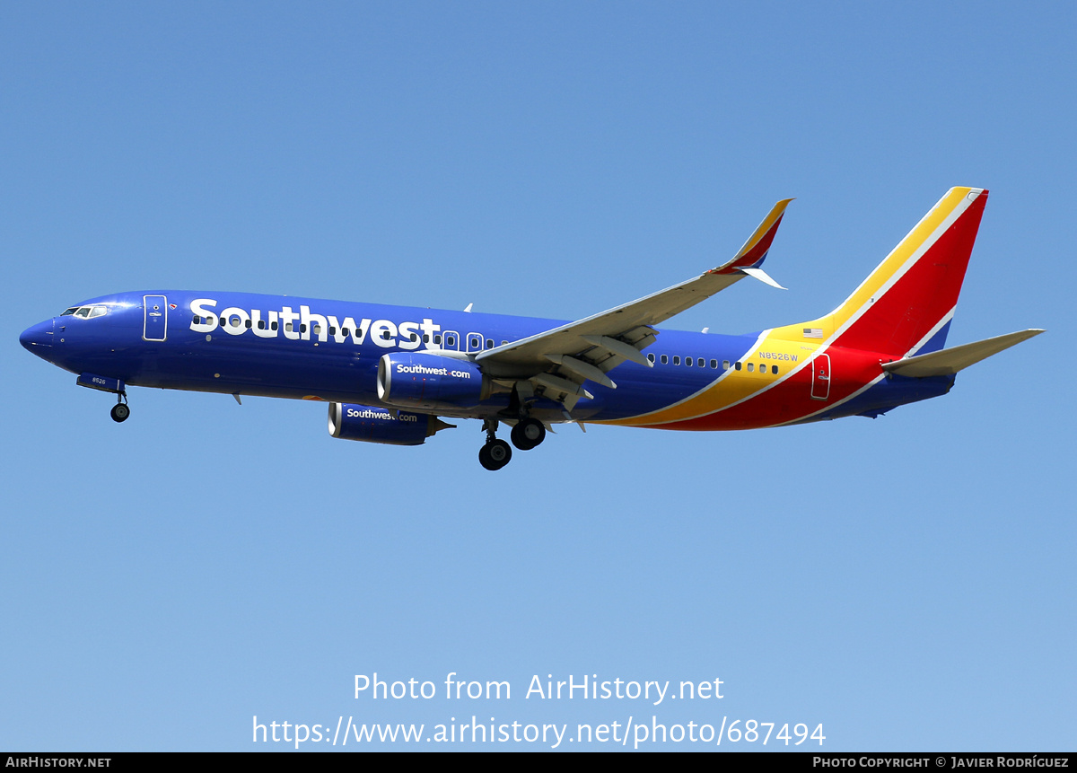 Aircraft Photo of N8526W | Boeing 737-800 | Southwest Airlines | AirHistory.net #687494