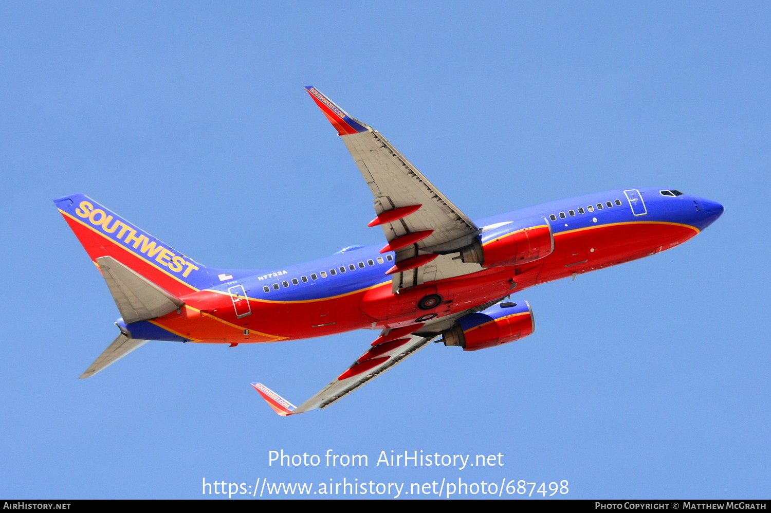 Aircraft Photo of N7732A | Boeing 737-7BD | Southwest Airlines | AirHistory.net #687498