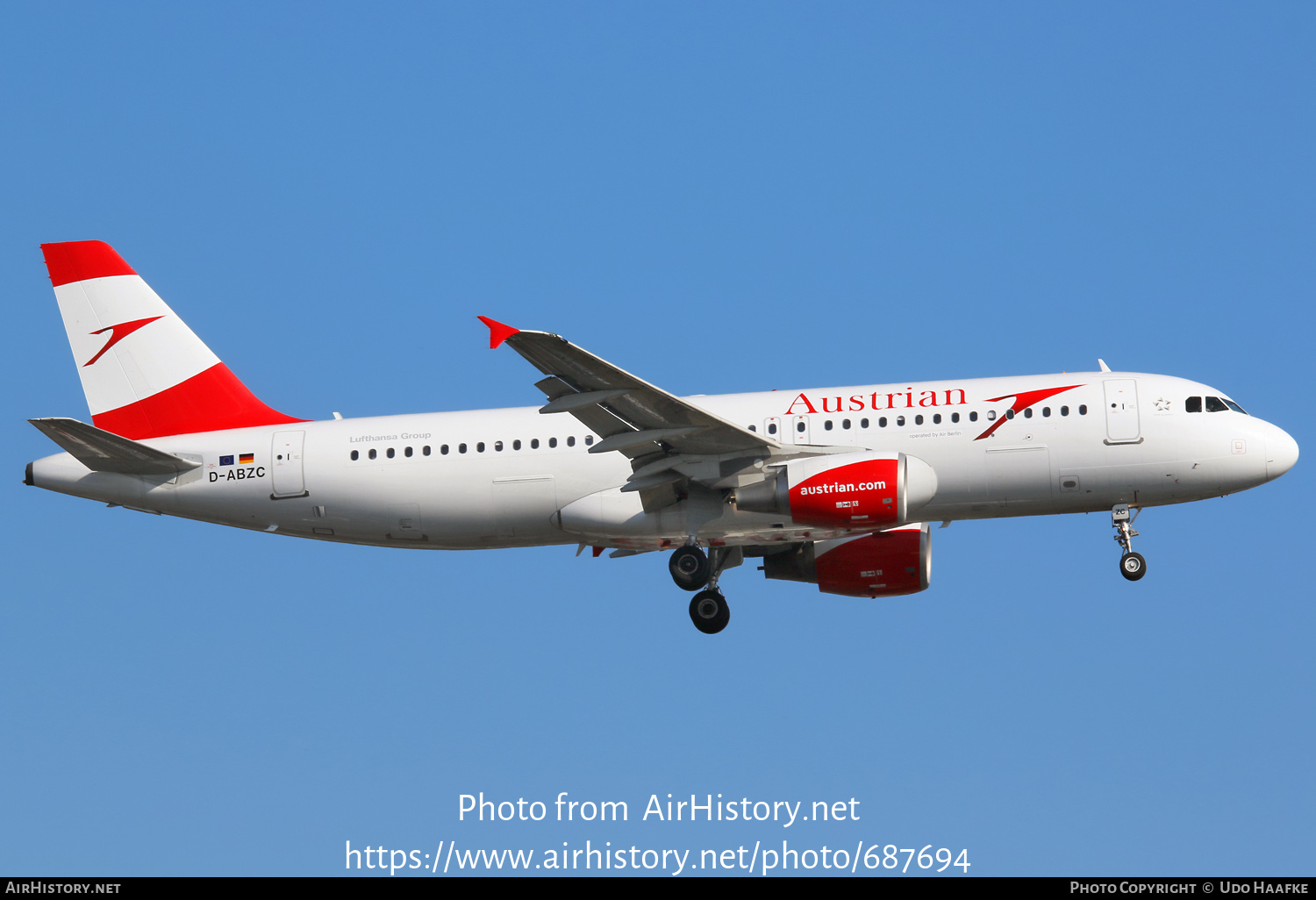 Aircraft Photo of D-ABZC | Airbus A320-216 | Austrian Airlines | AirHistory.net #687694