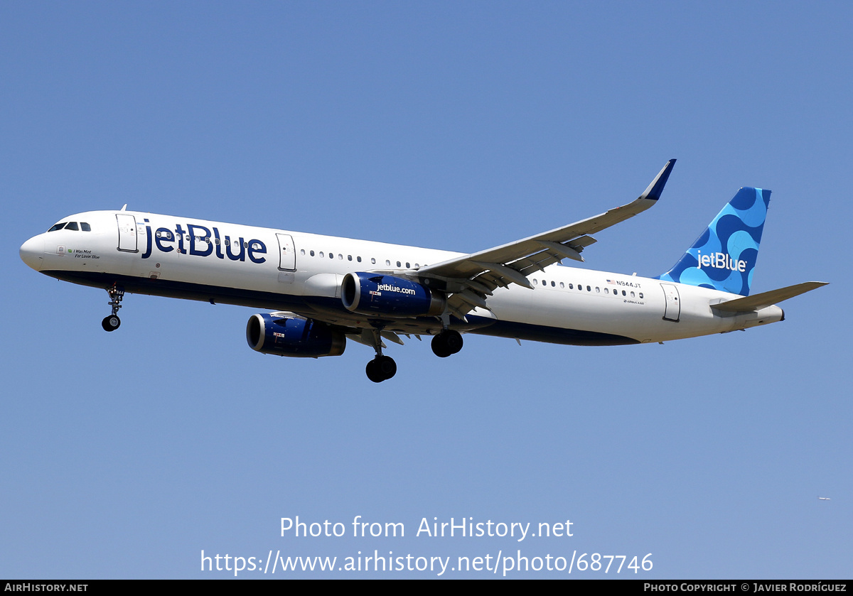 Aircraft Photo of N944JT | Airbus A321-231 | JetBlue Airways | AirHistory.net #687746