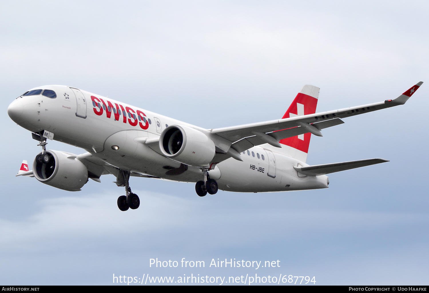 Aircraft Photo of HB-JBE | Bombardier CSeries CS100 (BD-500-1A10) | Swiss International Air Lines | AirHistory.net #687794