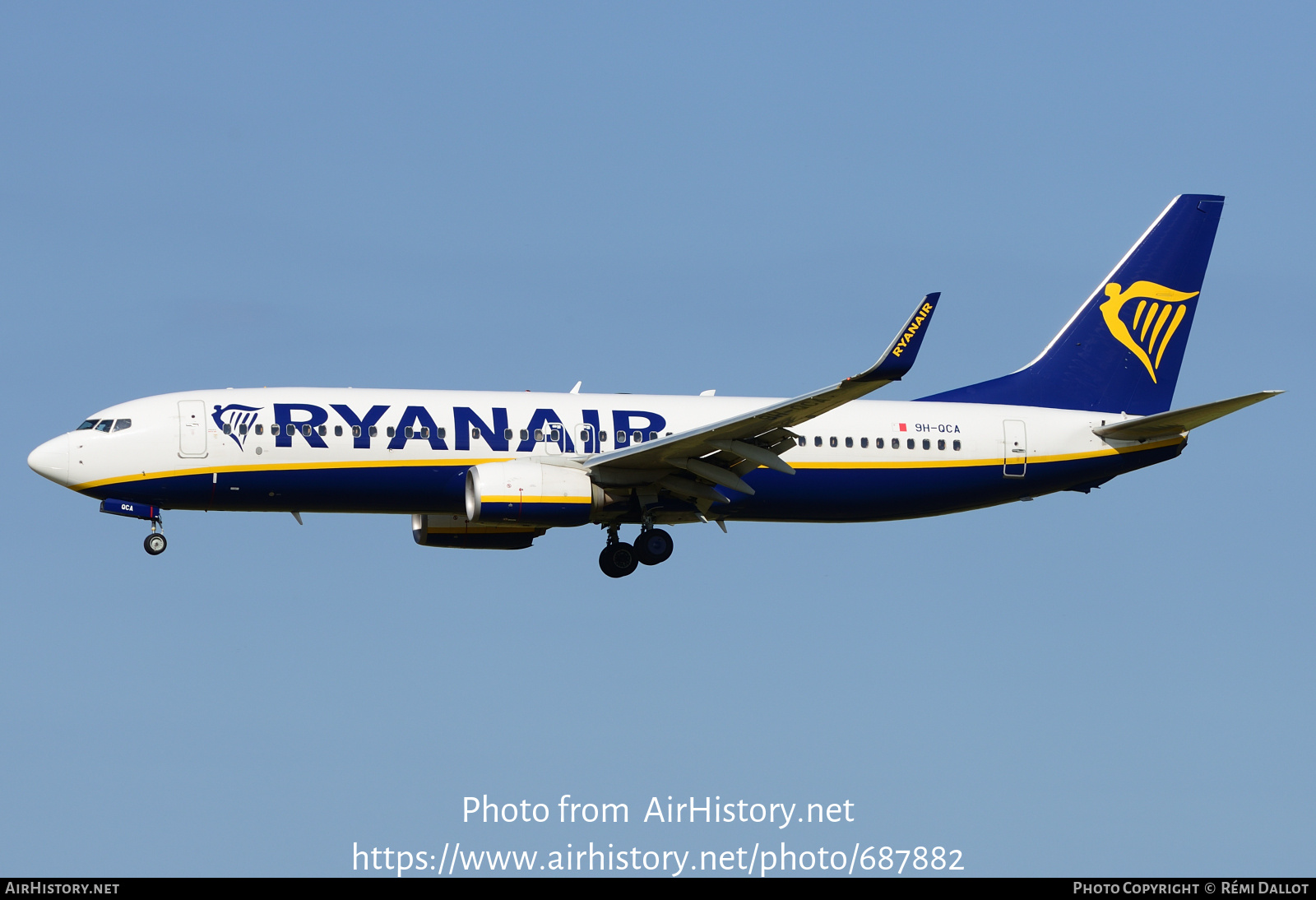 Aircraft Photo of 9H-QCA | Boeing 737-8AS | Ryanair | AirHistory.net #687882