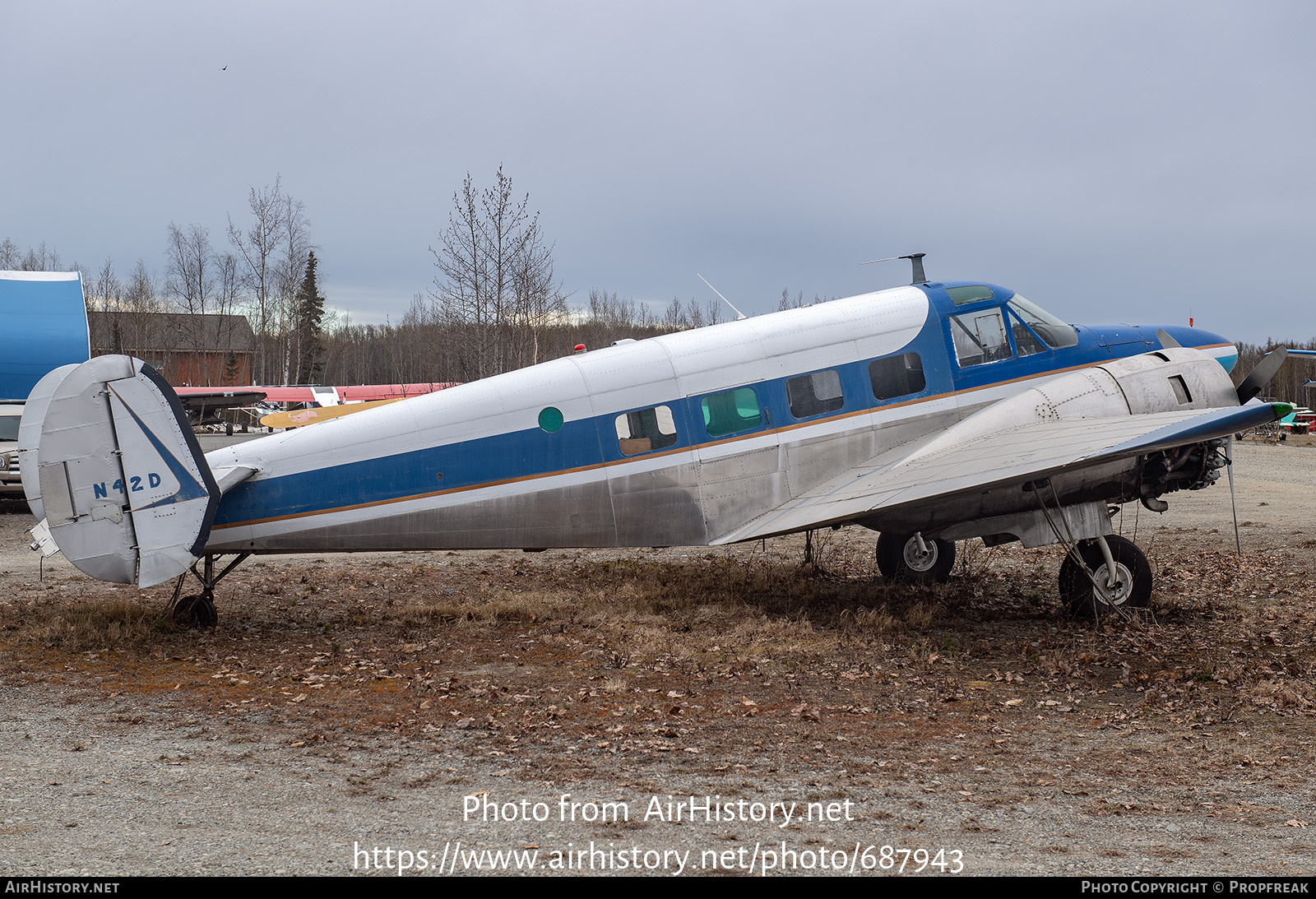 Aircraft Photo of N42D | Beech E18S | AirHistory.net #687943