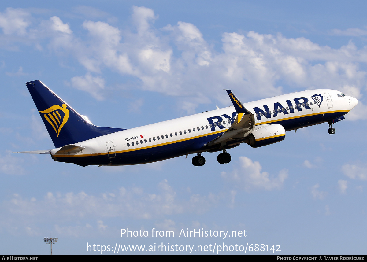 Aircraft Photo of 9H-QBX | Boeing 737-8AS | Ryanair | AirHistory.net #688142