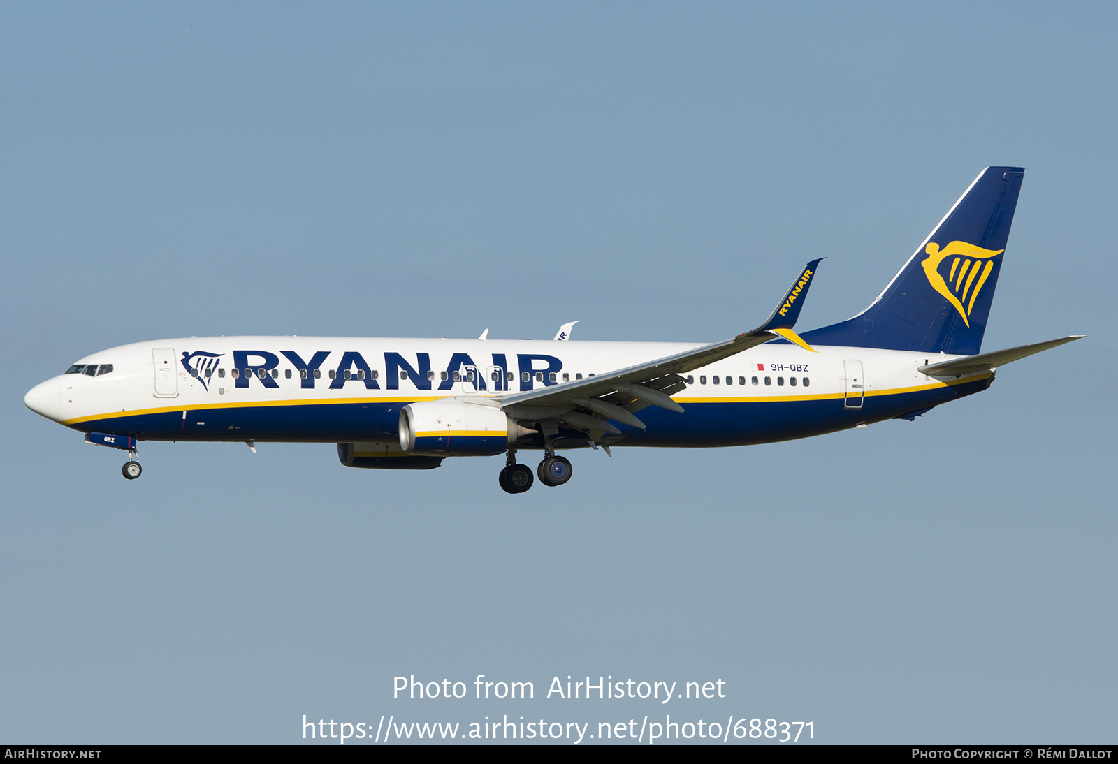 Aircraft Photo of 9H-QBZ | Boeing 737-8AS | Ryanair | AirHistory.net #688371