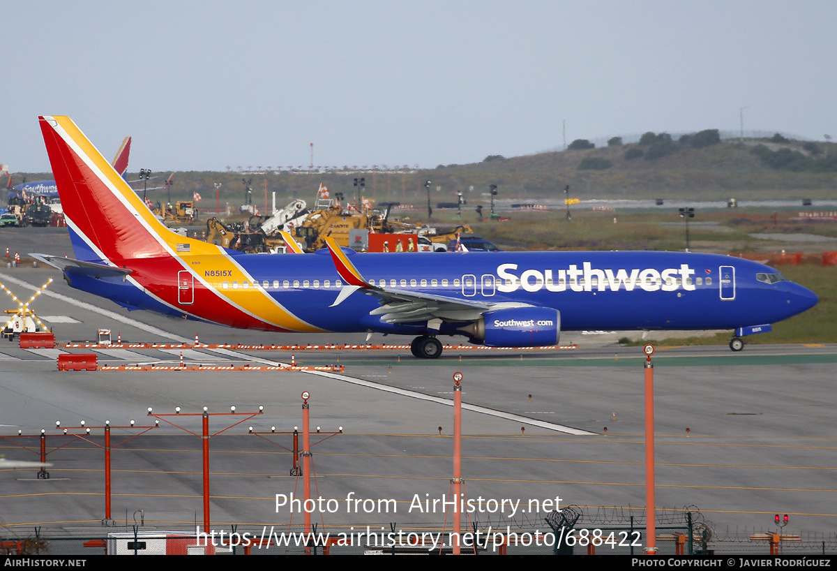 Aircraft Photo of N8515X | Boeing 737-8H4 | Southwest Airlines | AirHistory.net #688422