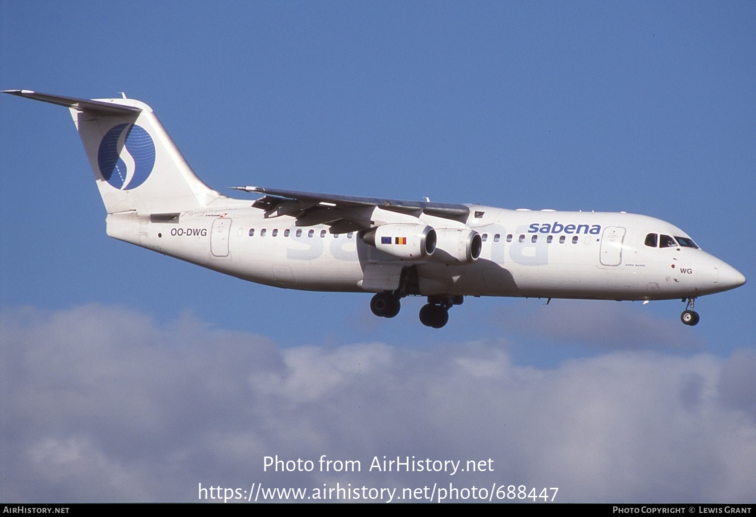 Aircraft Photo of OO-DWG | British Aerospace Avro 146-RJ100 | Sabena | AirHistory.net #688447