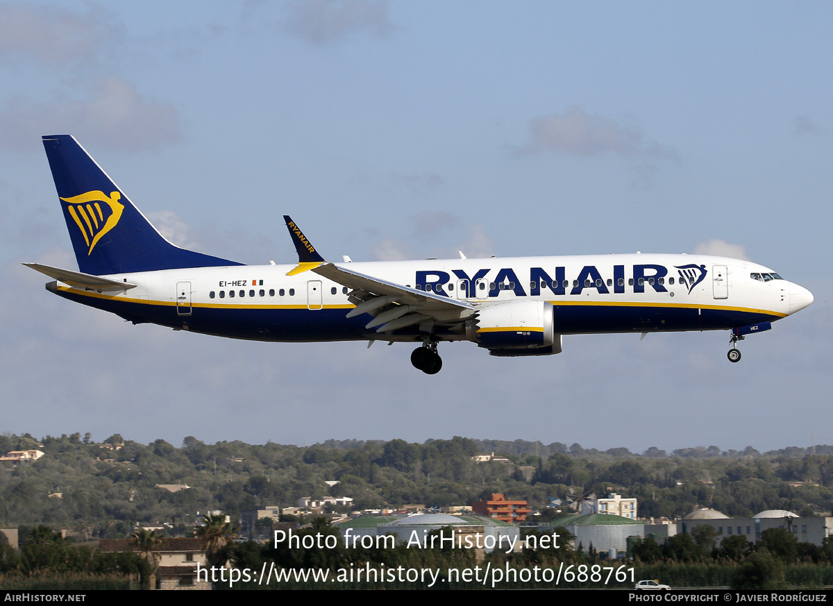 Aircraft Photo of EI-HEZ | Boeing 737-8200 Max 200 | Ryanair | AirHistory.net #688761