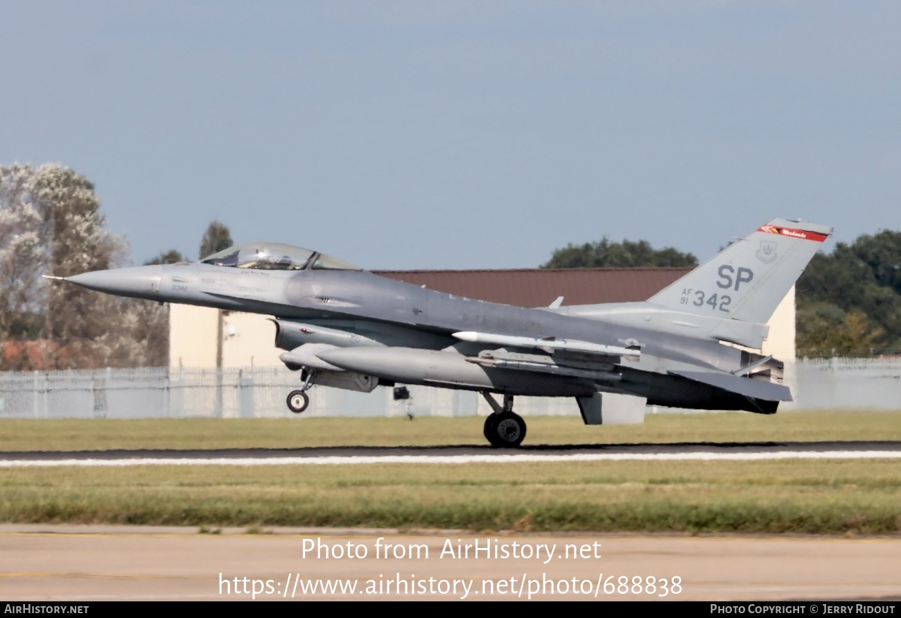 Aircraft Photo of 91-0342 / AF91-342 | General Dynamics F-16CM Fighting Falcon | USA - Air Force | AirHistory.net #688838