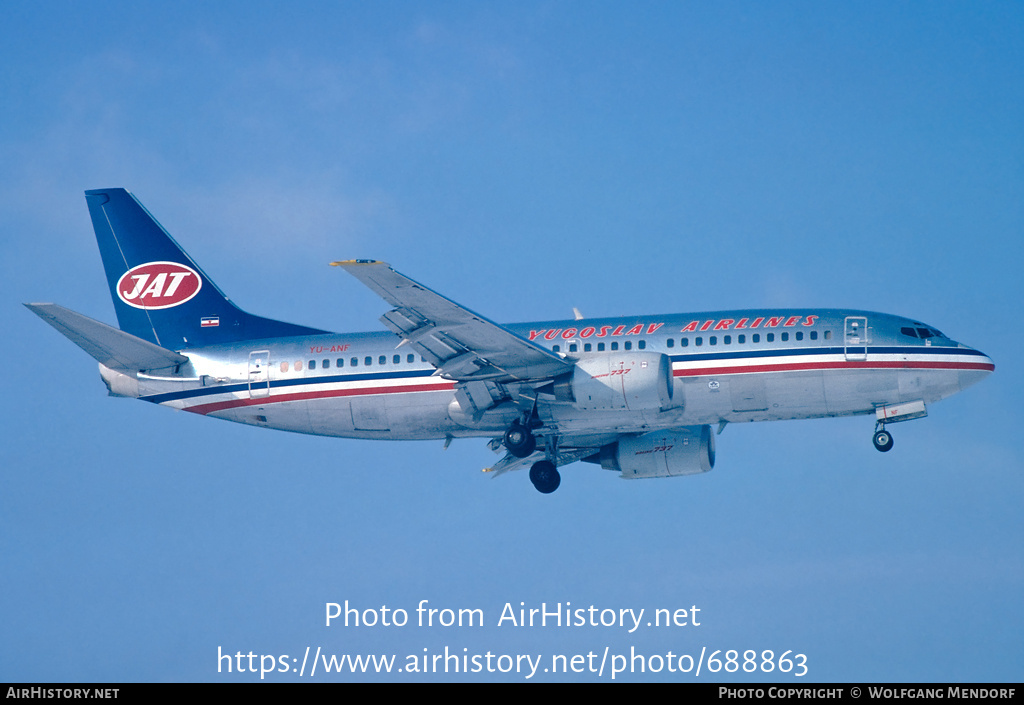 Aircraft Photo of YU-ANF | Boeing 737-3H9 | JAT Yugoslav Airlines - Jugoslovenski Aerotransport | AirHistory.net #688863