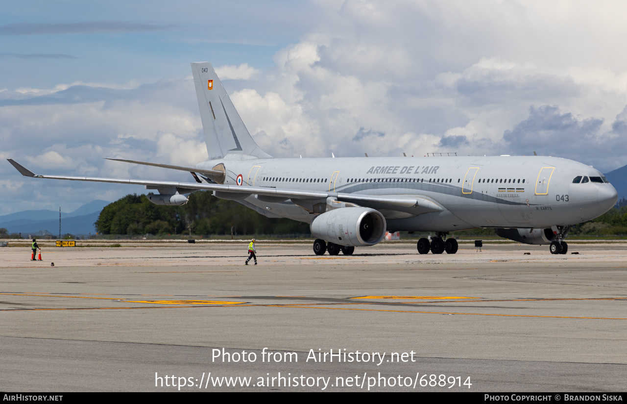 Aircraft Photo of 043 | Airbus A330-203MRTT | France - Air Force | AirHistory.net #688914