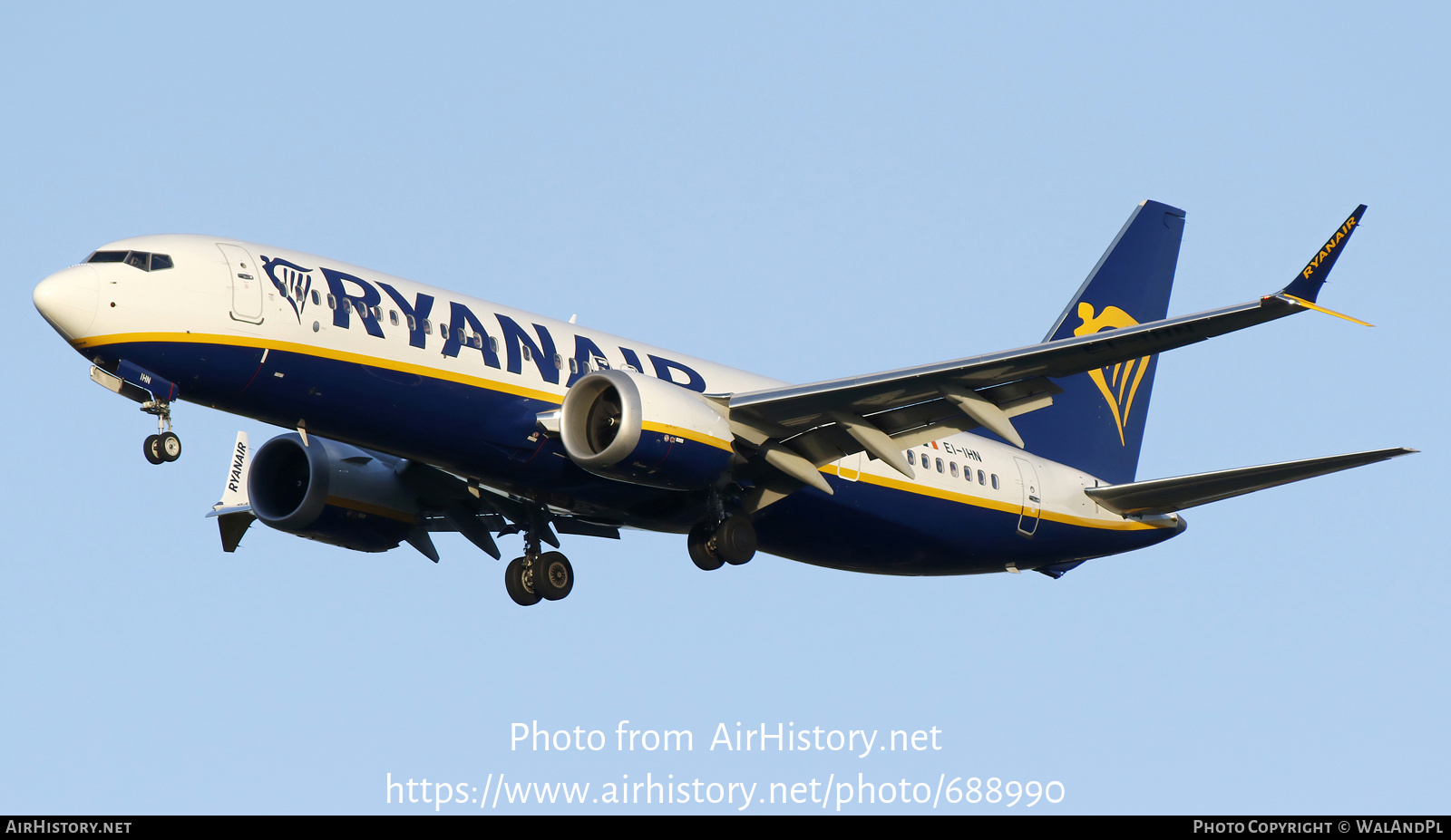 Aircraft Photo of EI-IHN | Boeing 737-8200 Max 200 | Ryanair | AirHistory.net #688990