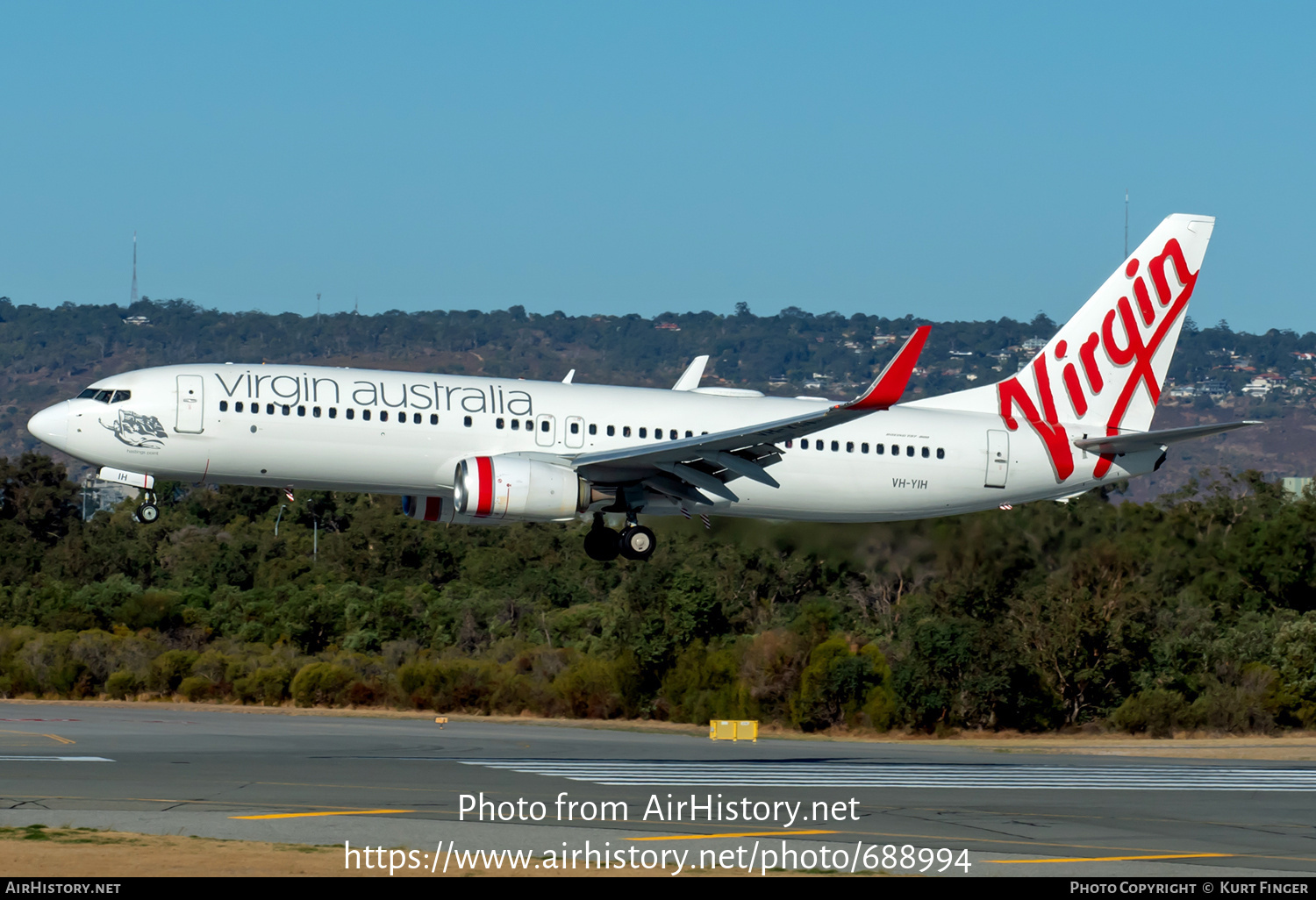 Aircraft Photo of VH-YIH | Boeing 737-8FE | Virgin Australia Airlines | AirHistory.net #688994