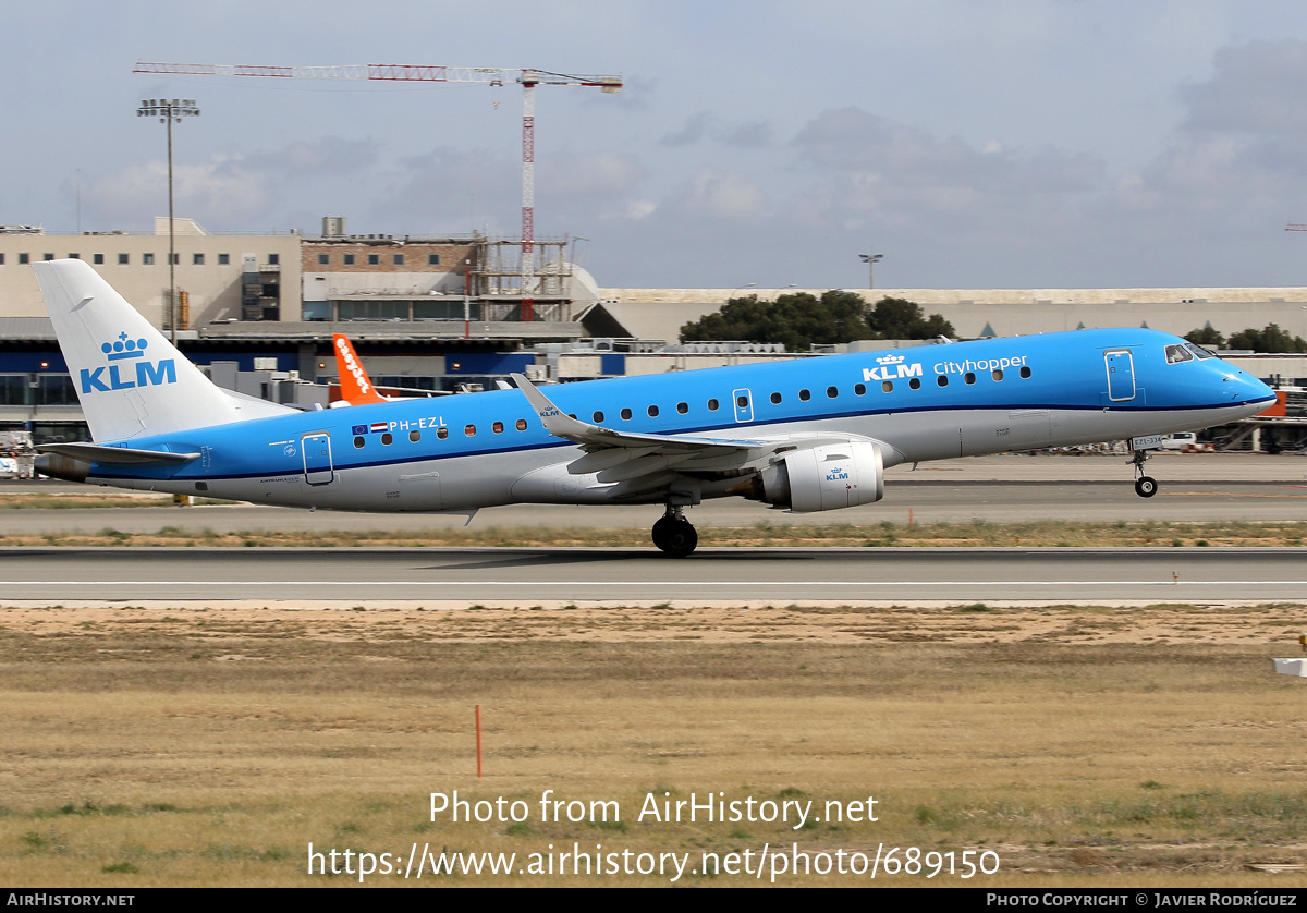 Aircraft Photo of PH-EZL | Embraer 190STD (ERJ-190-100STD) | KLM Cityhopper | AirHistory.net #689150