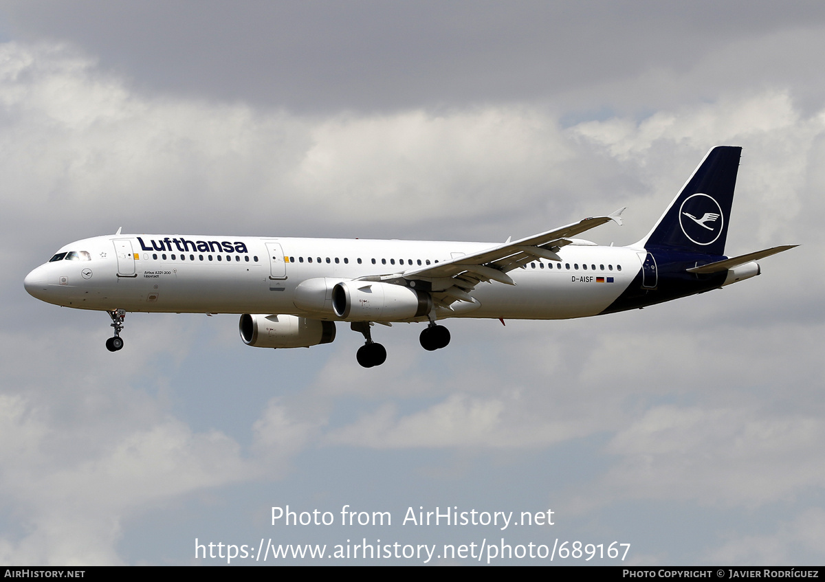 Aircraft Photo of D-AISF | Airbus A321-231 | Lufthansa | AirHistory.net #689167