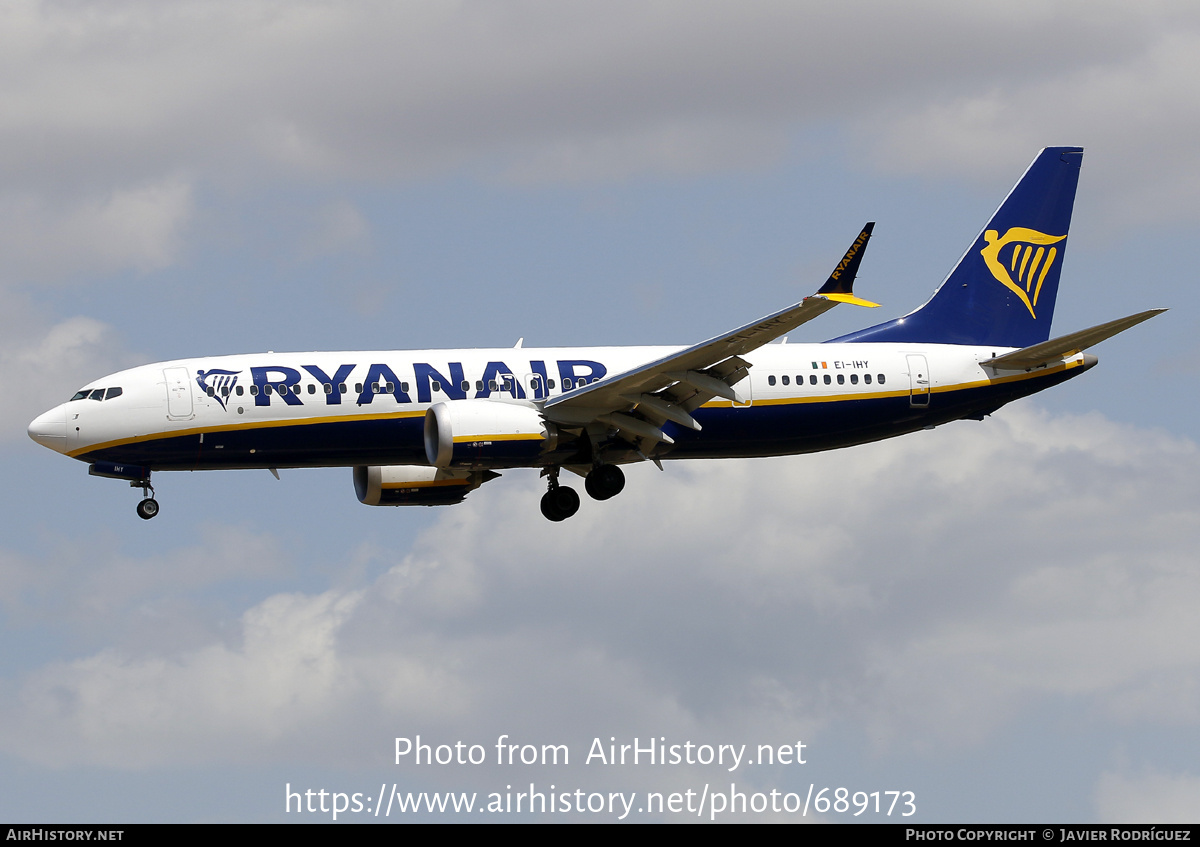 Aircraft Photo of EI-IHY | Boeing 737-8200 Max 200 | Ryanair | AirHistory.net #689173