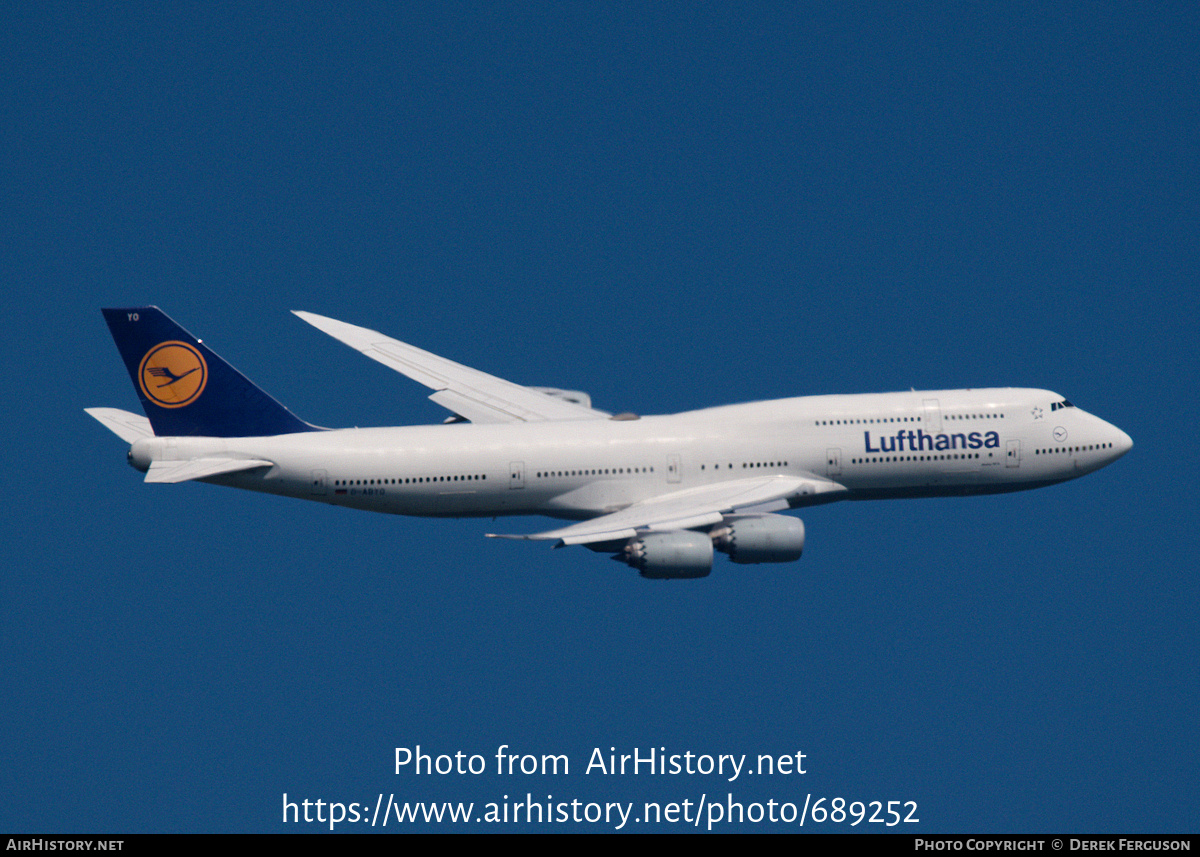 Aircraft Photo of D-ABYO | Boeing 747-830 | Lufthansa | AirHistory.net #689252