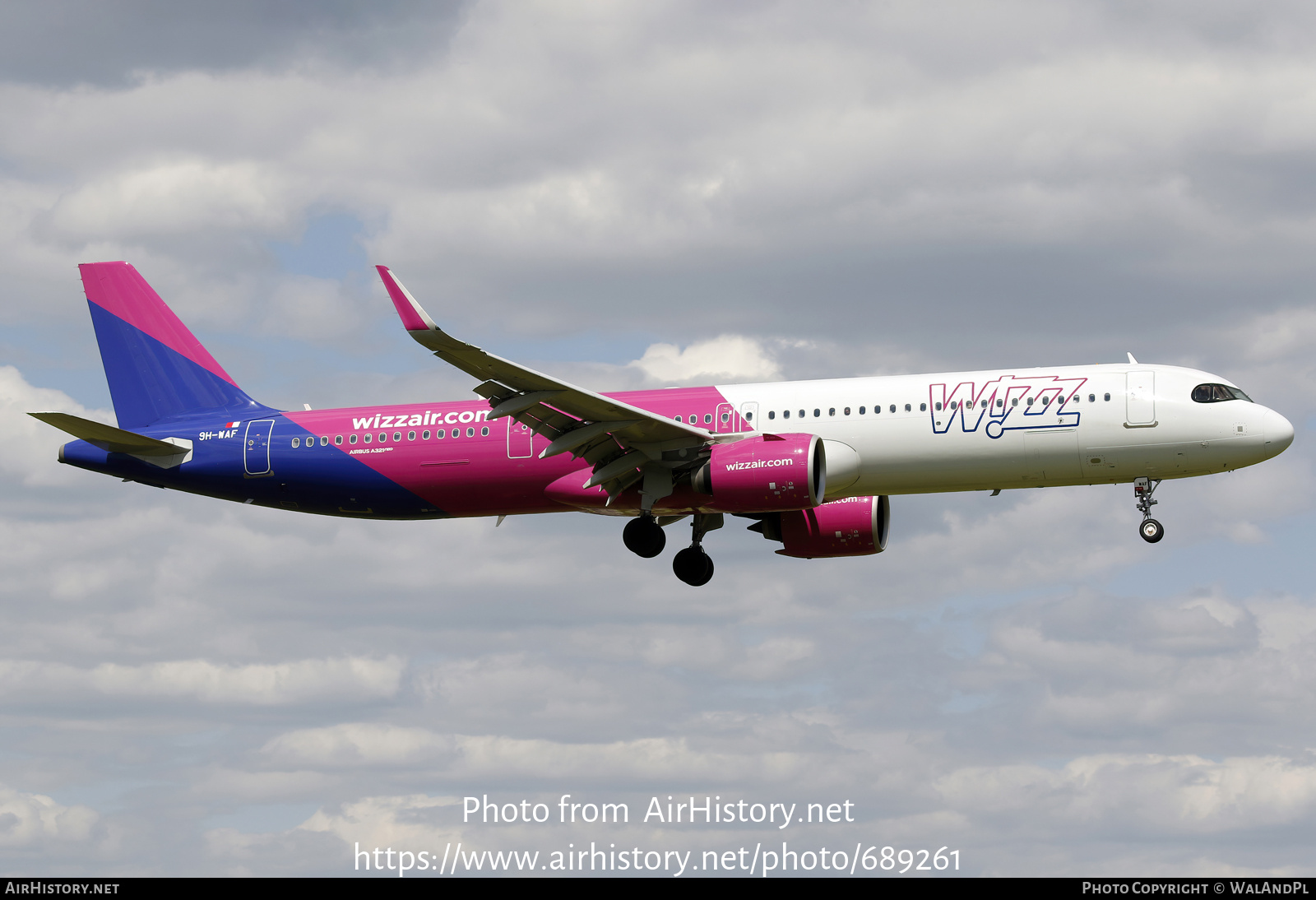 Aircraft Photo of 9H-WAF | Airbus A321-271NX | Wizz Air | AirHistory.net #689261