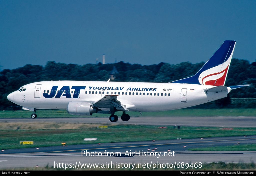 Aircraft Photo of YU-ANK | Boeing 737-3H9 | JAT Yugoslav Airlines - Jugoslovenski Aerotransport | AirHistory.net #689468