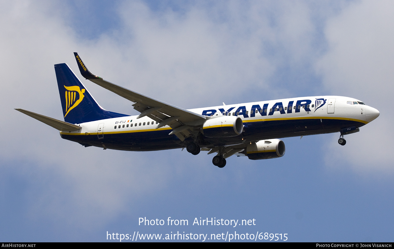 Aircraft Photo of EI-FIJ | Boeing 737-8AS | Ryanair | AirHistory.net #689515