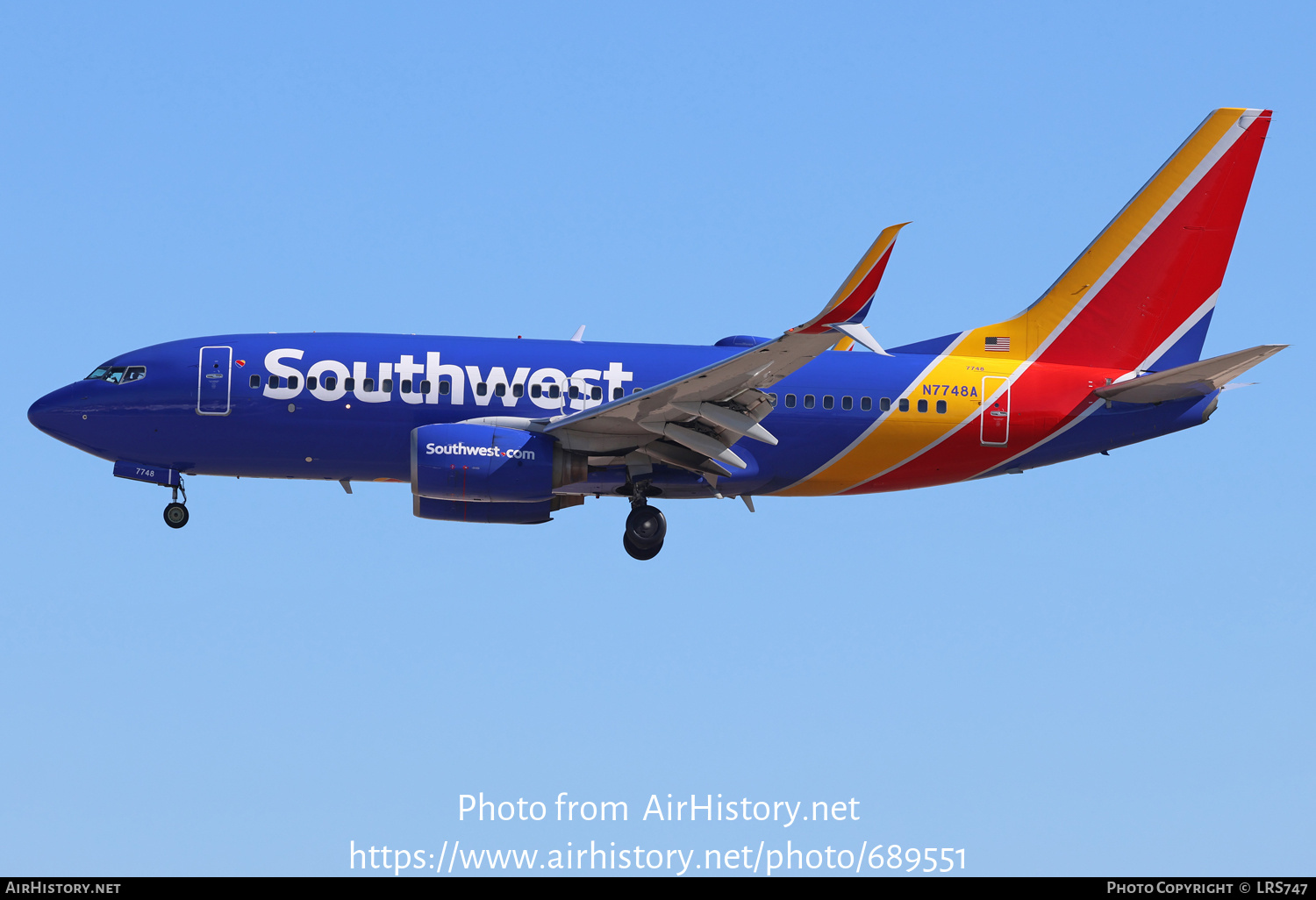 Aircraft Photo of N7748A | Boeing 737-7BD | Southwest Airlines ...