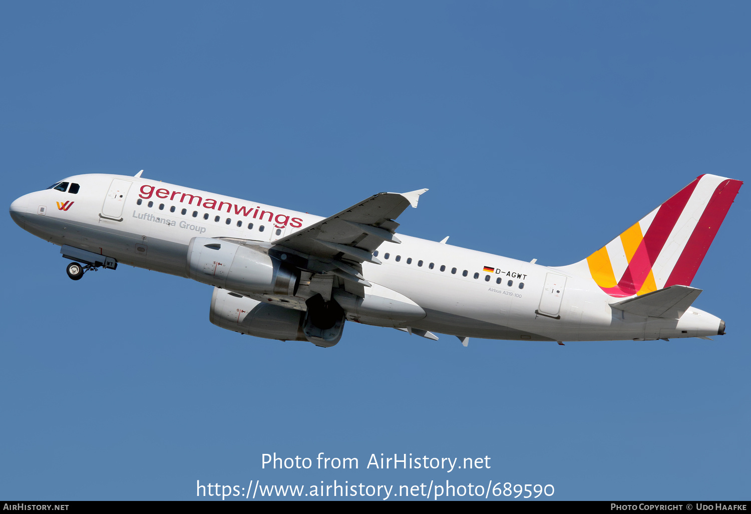 Aircraft Photo of D-AGWT | Airbus A319-132 | Germanwings | AirHistory.net #689590