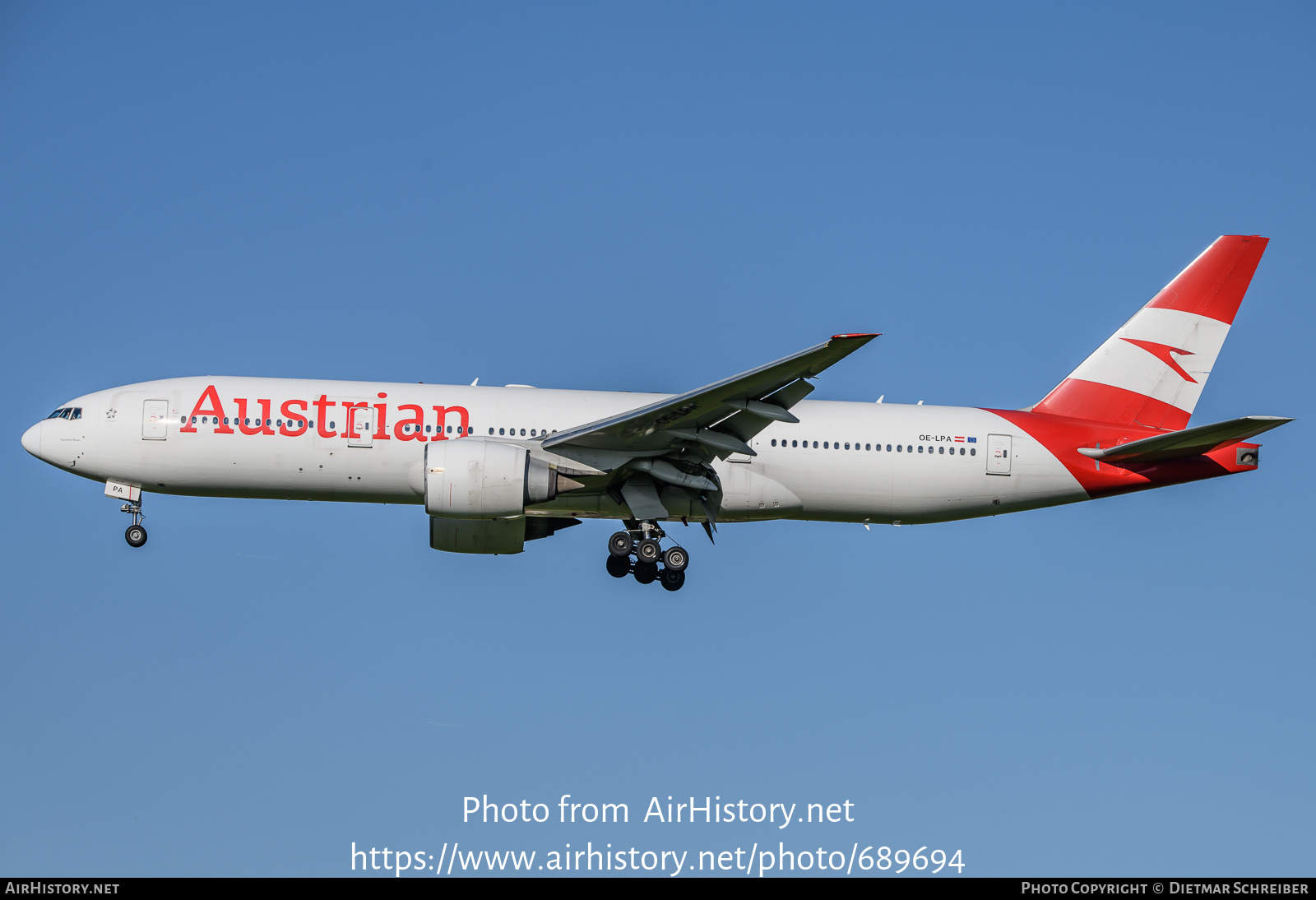 Aircraft Photo of OE-LPA | Boeing 777-2Z9/ER | Austrian Airlines | AirHistory.net #689694