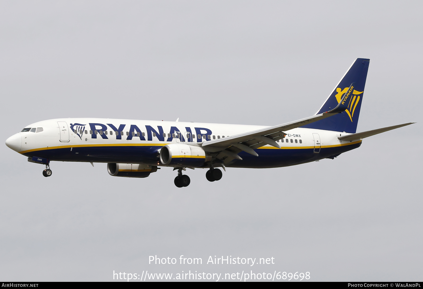 Aircraft Photo of EI-DWX | Boeing 737-8AS | Ryanair | AirHistory.net #689698
