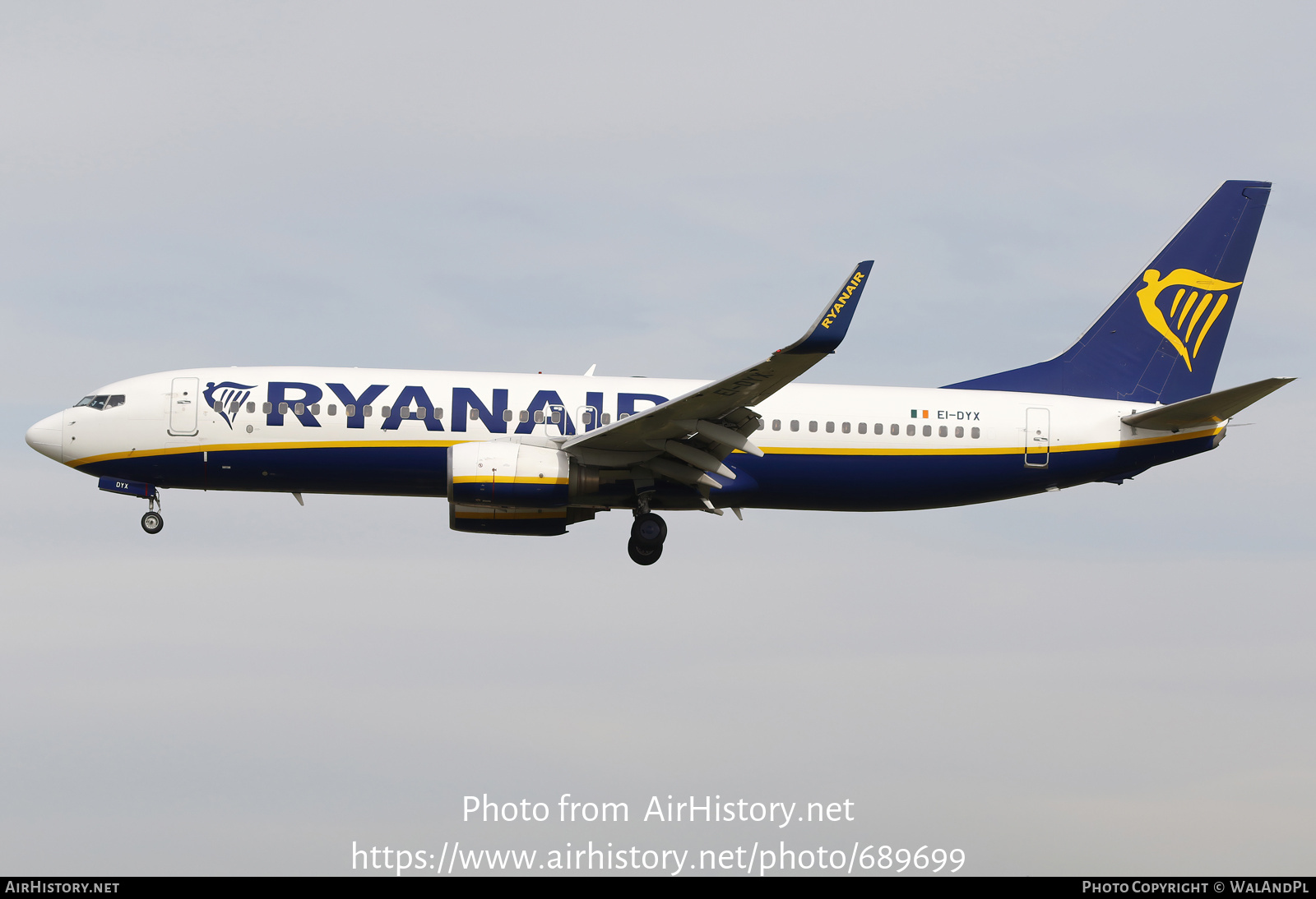 Aircraft Photo of EI-DYX | Boeing 737-8AS | Ryanair | AirHistory.net #689699