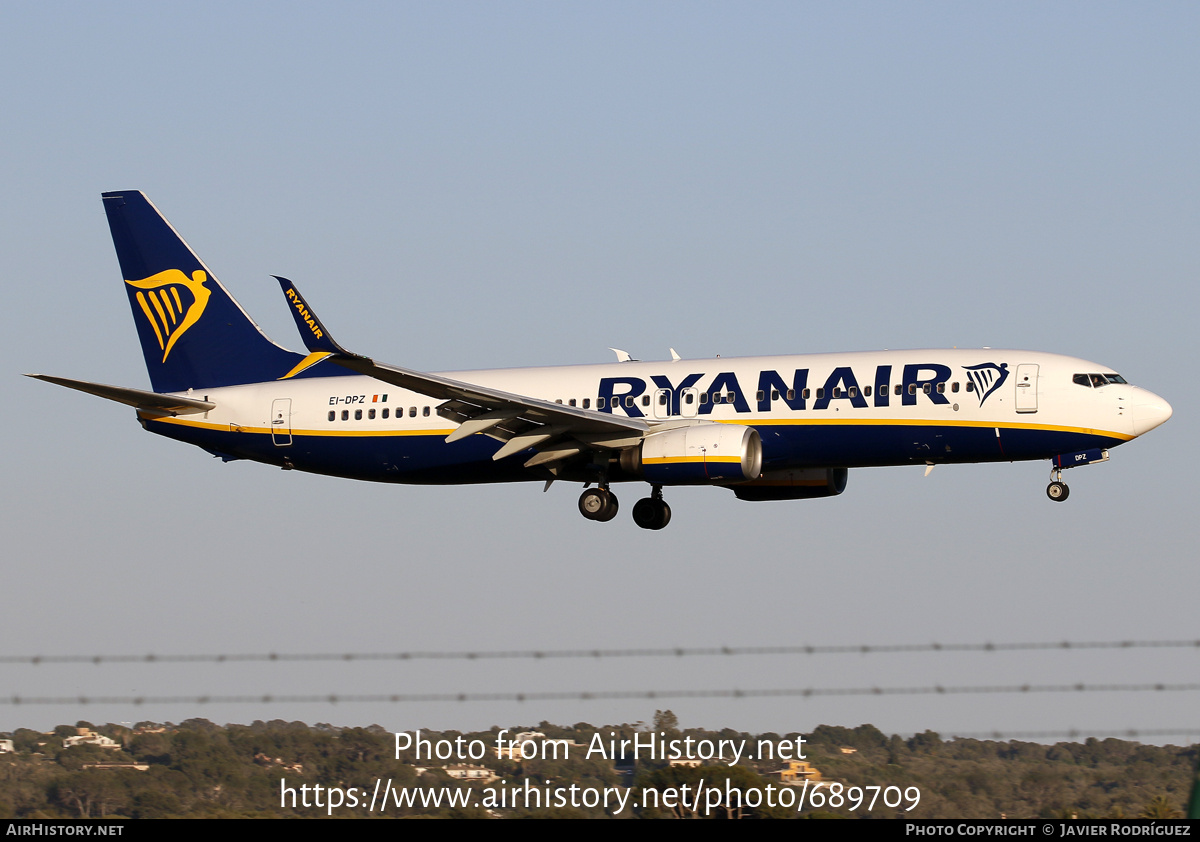 Aircraft Photo of EI-DPZ | Boeing 737-8AS | Ryanair | AirHistory.net #689709