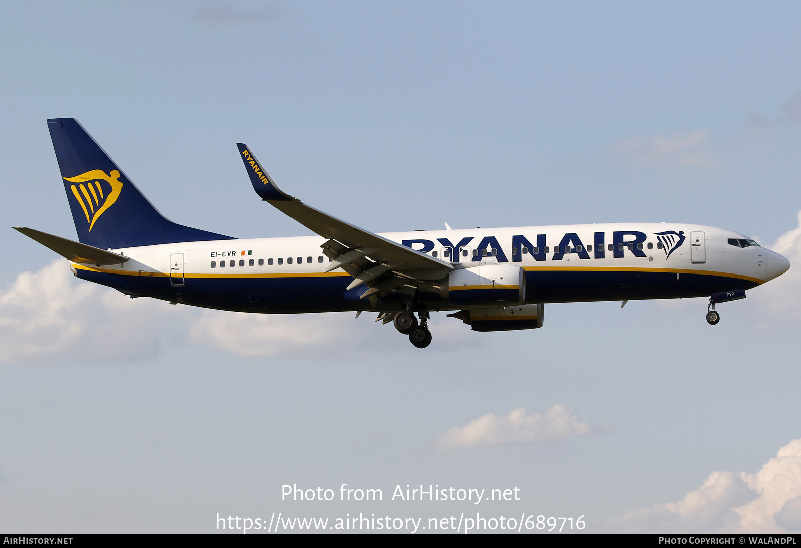 Aircraft Photo of EI-EVR | Boeing 737-8AS | Ryanair | AirHistory.net #689716