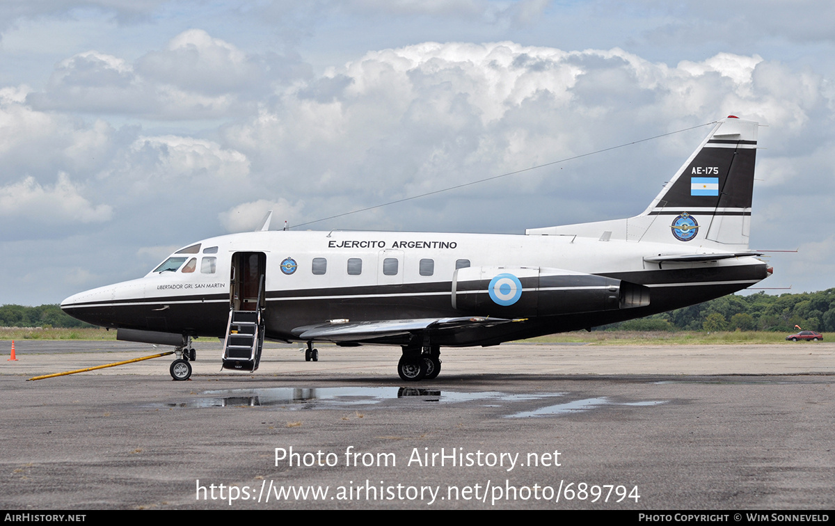 Aircraft Photo of AE-175 | North American Rockwell NA-380 Sabreliner 75A | Argentina - Army | AirHistory.net #689794
