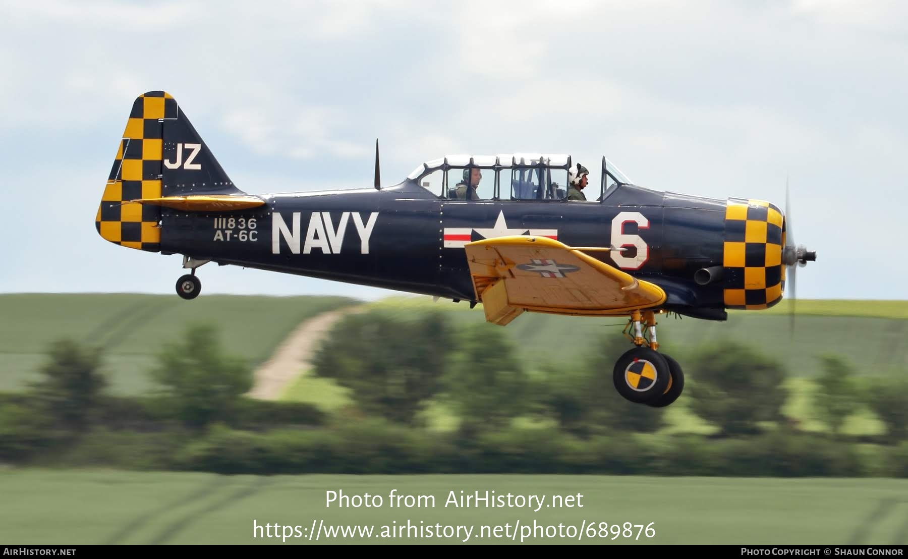 Aircraft Photo of G-TSIX / 111836 | North American AT-6C Harvard IIA | USA - Navy | AirHistory.net #689876