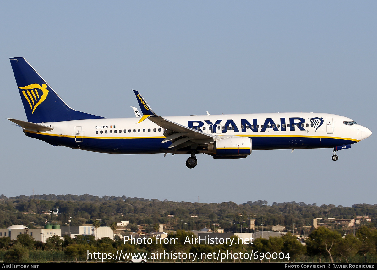 Aircraft Photo of EI-EMM | Boeing 737-8AS | Ryanair | AirHistory.net #690004