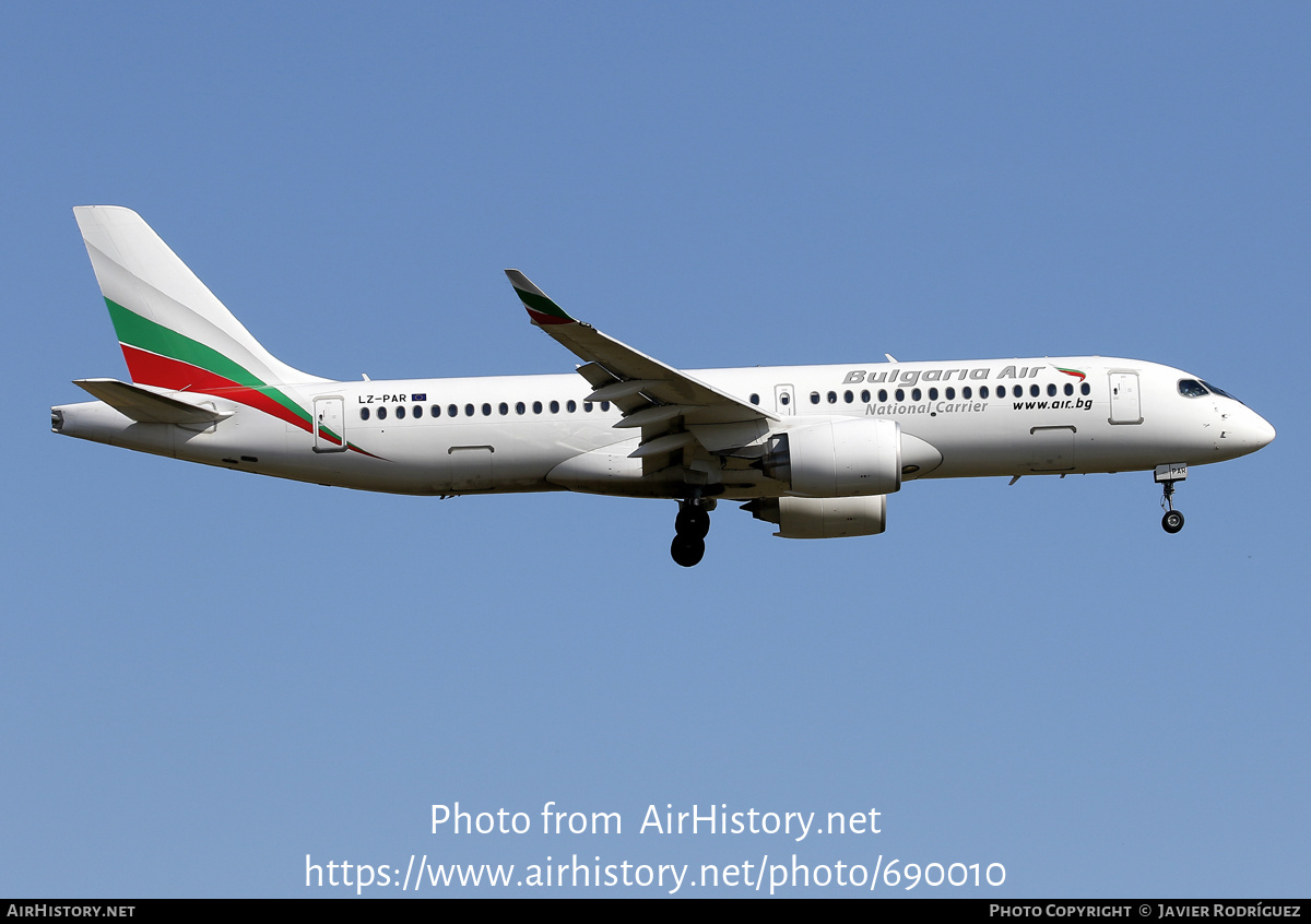Aircraft Photo of LZ-PAR | Airbus A220-371 (BD-500-1A11) | Bulgaria Air | AirHistory.net #690010